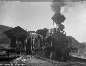 Lokomotivet ved Bygland stasjon. Foto: Setesdalsbanens venner